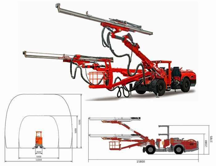 YZ-922D輪式雙臂吊籃鑿巖臺車 YZ-922D輪式雙臂吊籃鑿巖臺車